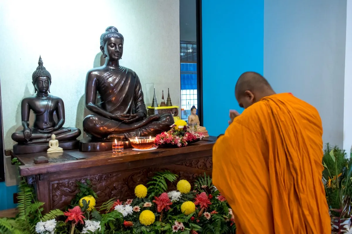 Buddha altar at the Buddha Dhamma Centre
